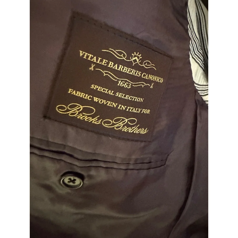 Brooks Brothers 1818 Regent Fit Blazer Charcoal Grey Wool Vitale Barberis 46R‎